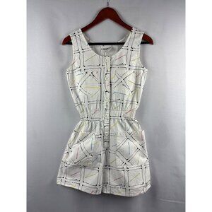 Vintage A Paquette California Womens Sleeveless Button-Front Romper S Multicolor